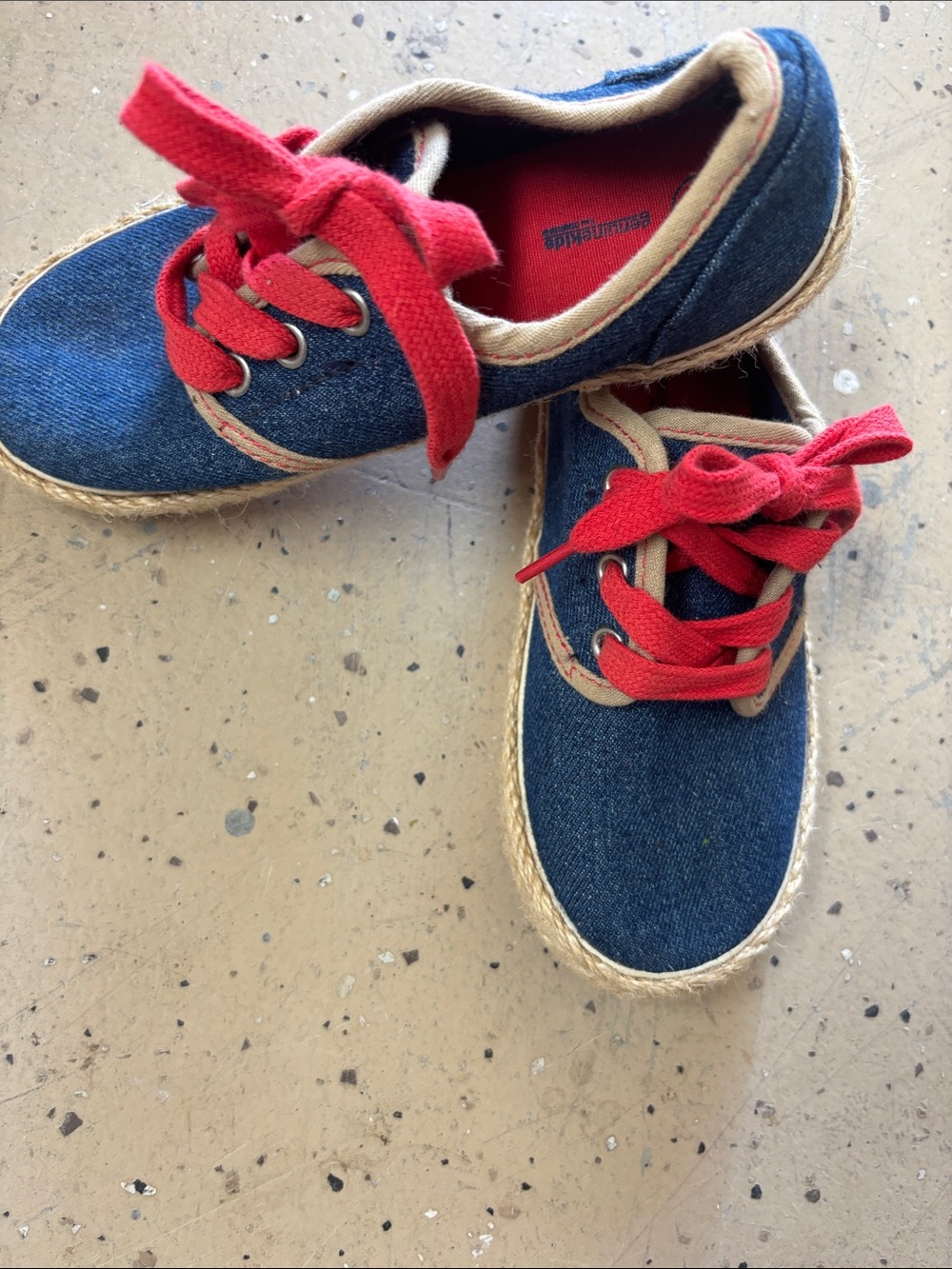 Kids Denim Sneakers with Red Laces